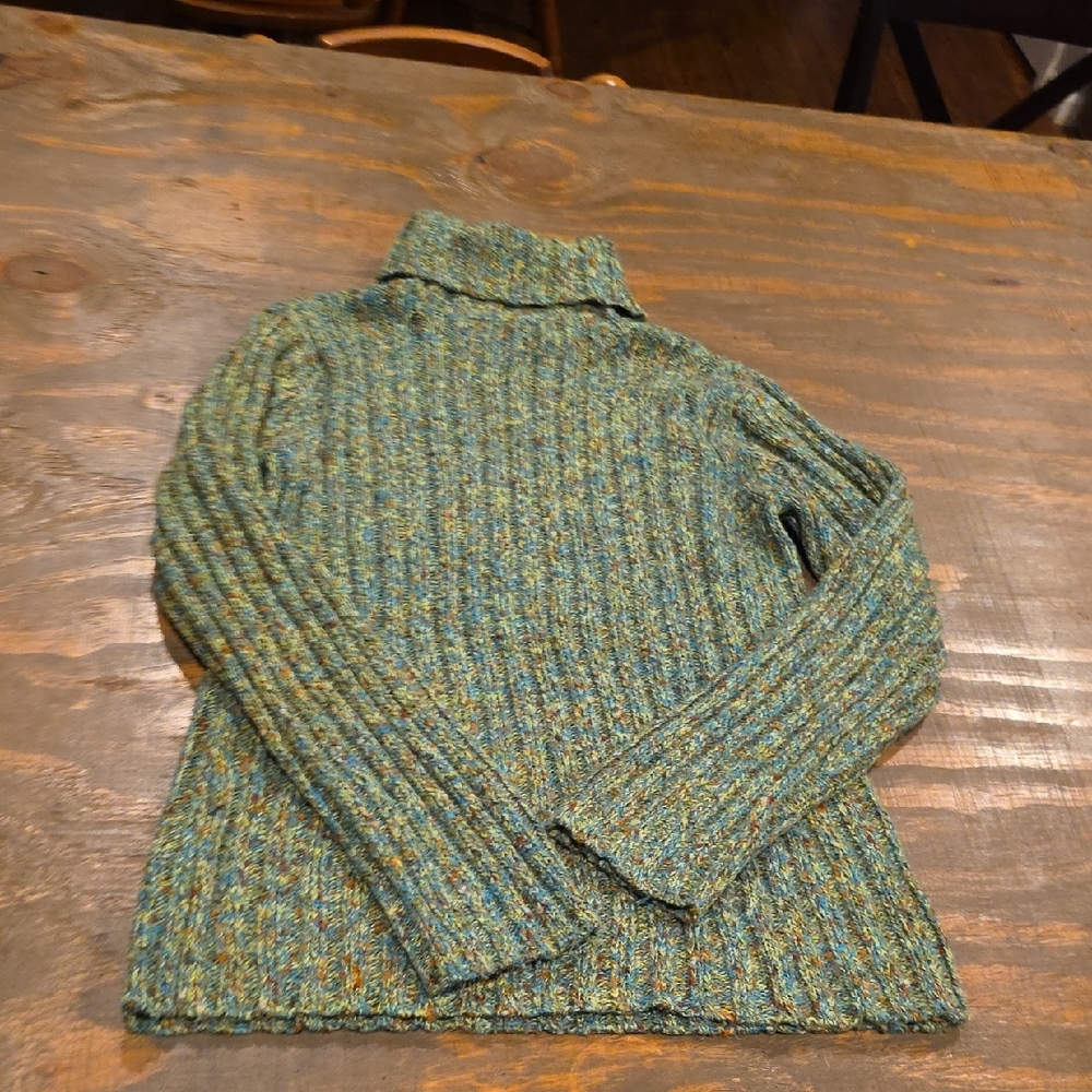 Coldwater Creek Multicolor Ribbed Turtleneck Sweater - Green Tone - Picture 5 of 6